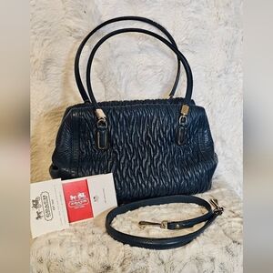 Coach Madeline East/West Satchel In Rare Dark Teal Color.